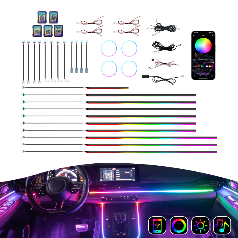 Led Interior Ambient Light - Bestverkochte auto-ambienteverlichtingsset 18-in-1/10-in-1/6-in-1 interieur LED-autoverlichting Symphony