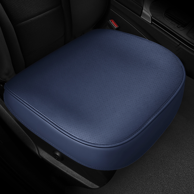 Leather Car Seat Cover - Geperforeerde lederen autostoelhoes Voorste onderkant Zitkussenhoes,