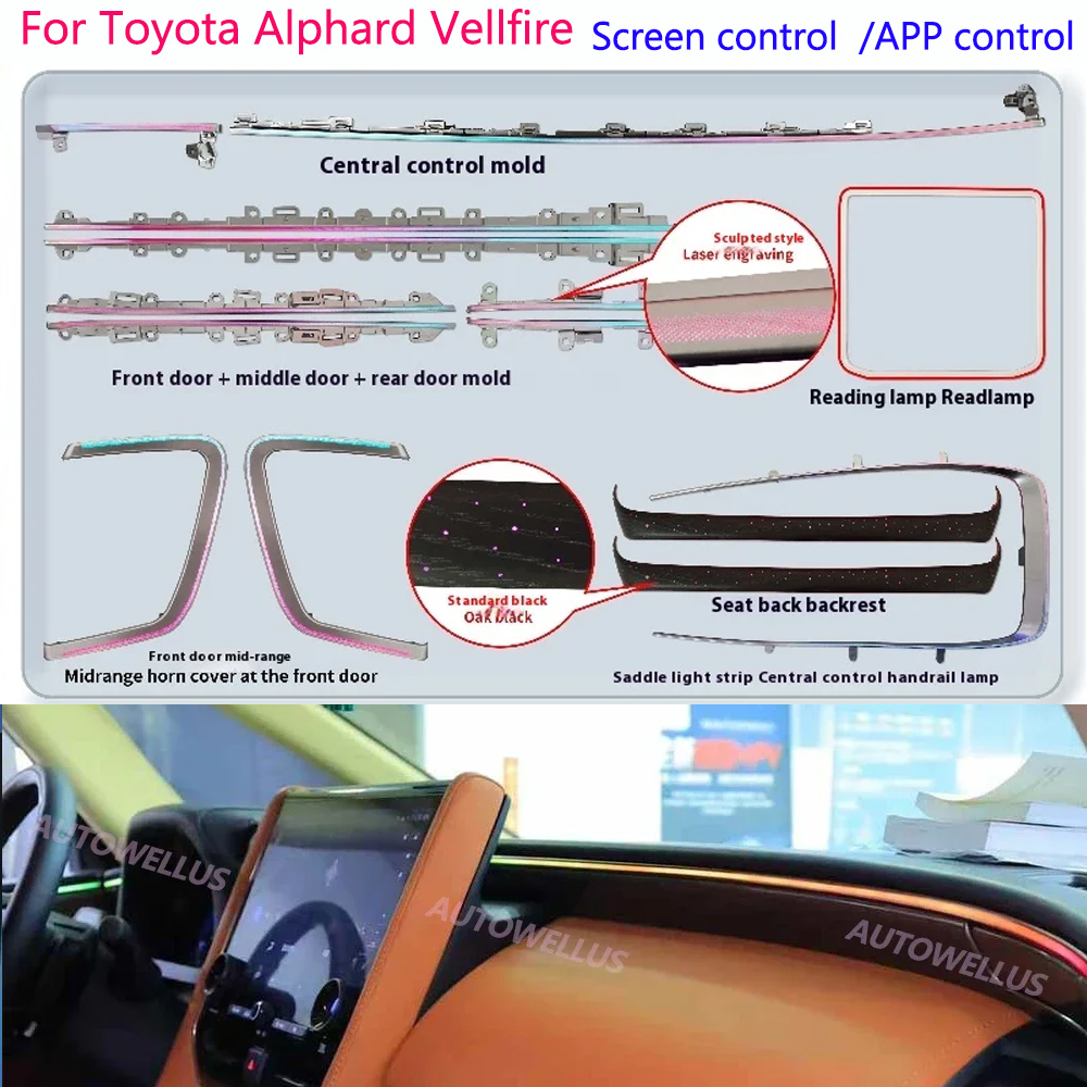 Led Interior Ambient Light - 128 Kleuren Omgevingsverlichting Kit Voor Alphard/VELLFIRE