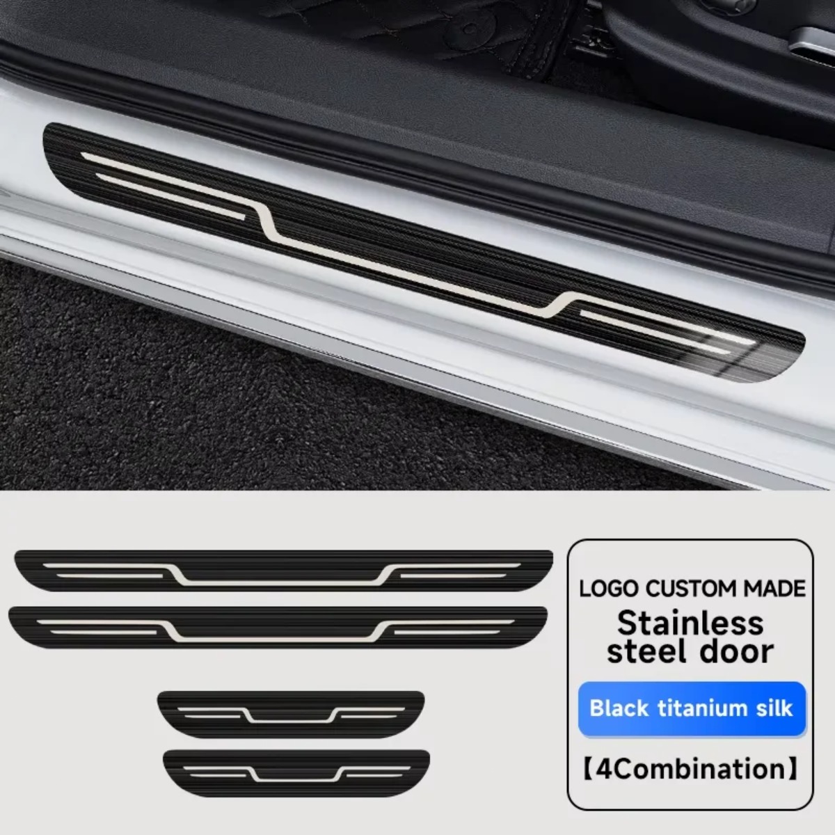Car Accessories Tape - Auto Dorpelstrip RVS Anti-Vuil Sticker Afdekking