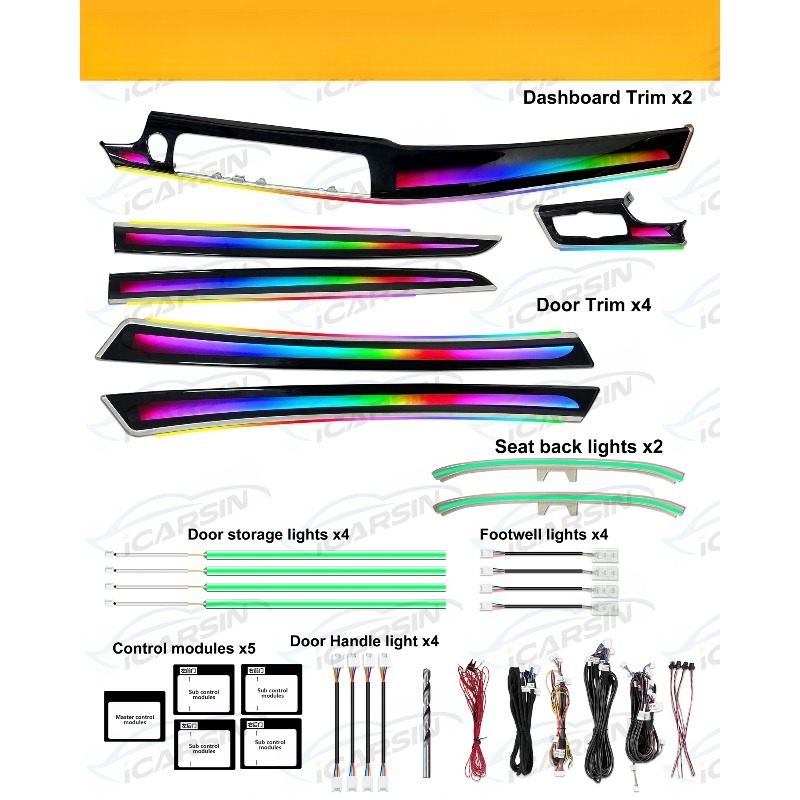 Dashboard ingebouwde 64-kleure - Led Interior Ambient Light recensie en prijs